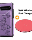 Roxo / Samsung S10 / Estojo + carregador sem fio